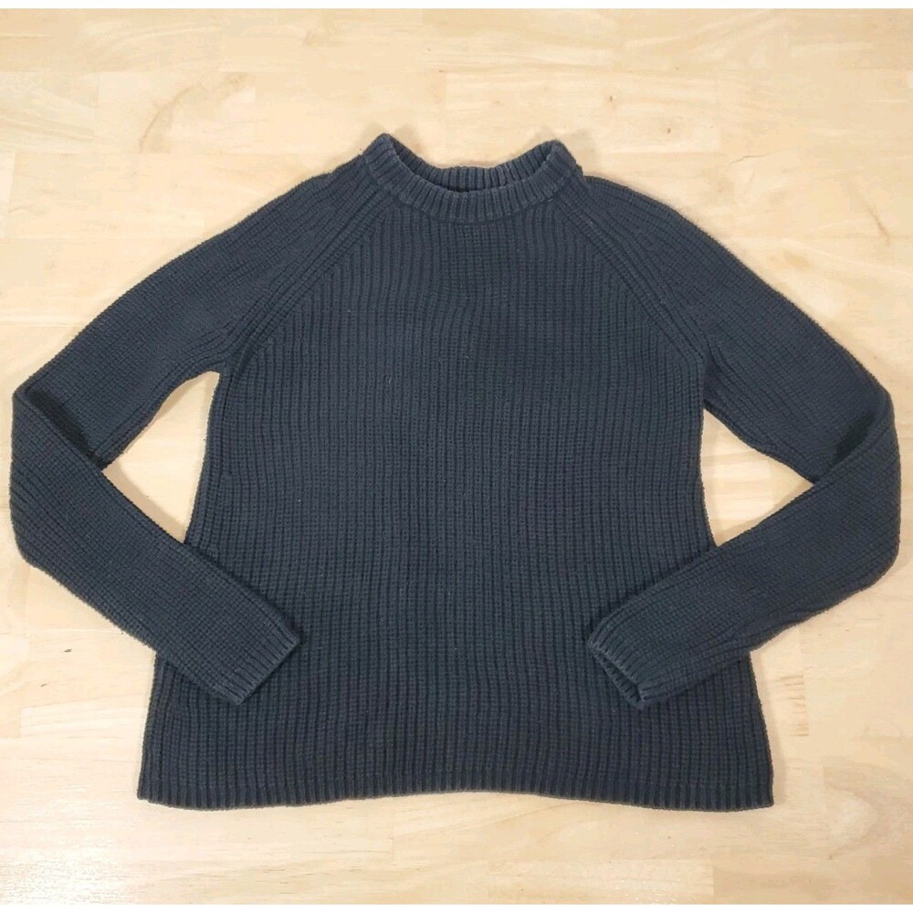 Quince Sweater Women's Sz XS Black Fisherman Style 100% Organic Cotton Capsule